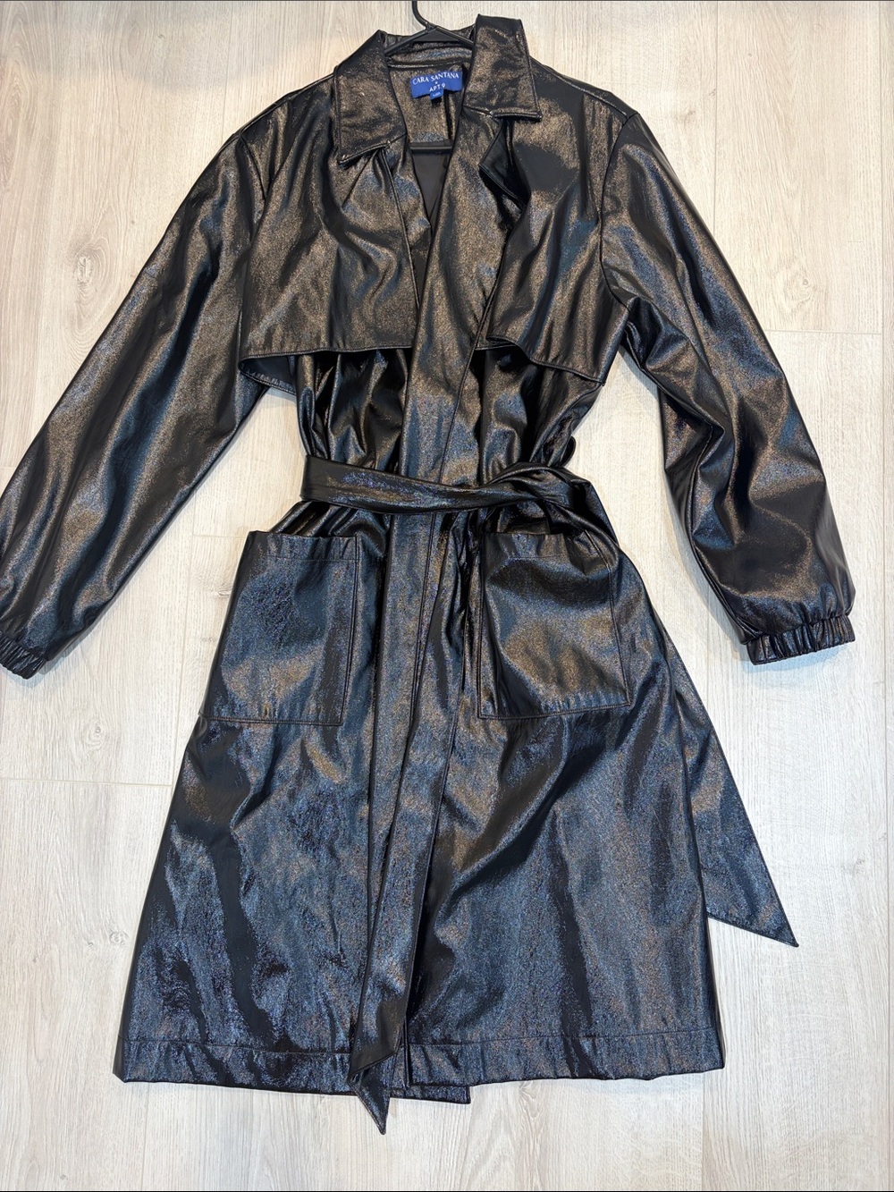 Apt. 9 Black Shimmery Trench Coat
